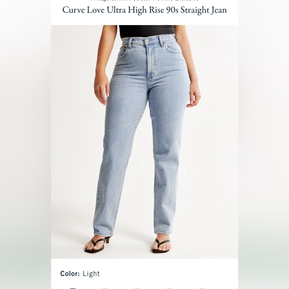 Abercrombie Curve Love Ultra High Rise 90s Straight Jean - Picture 3 of 4